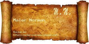 Maler Norman névjegykártya